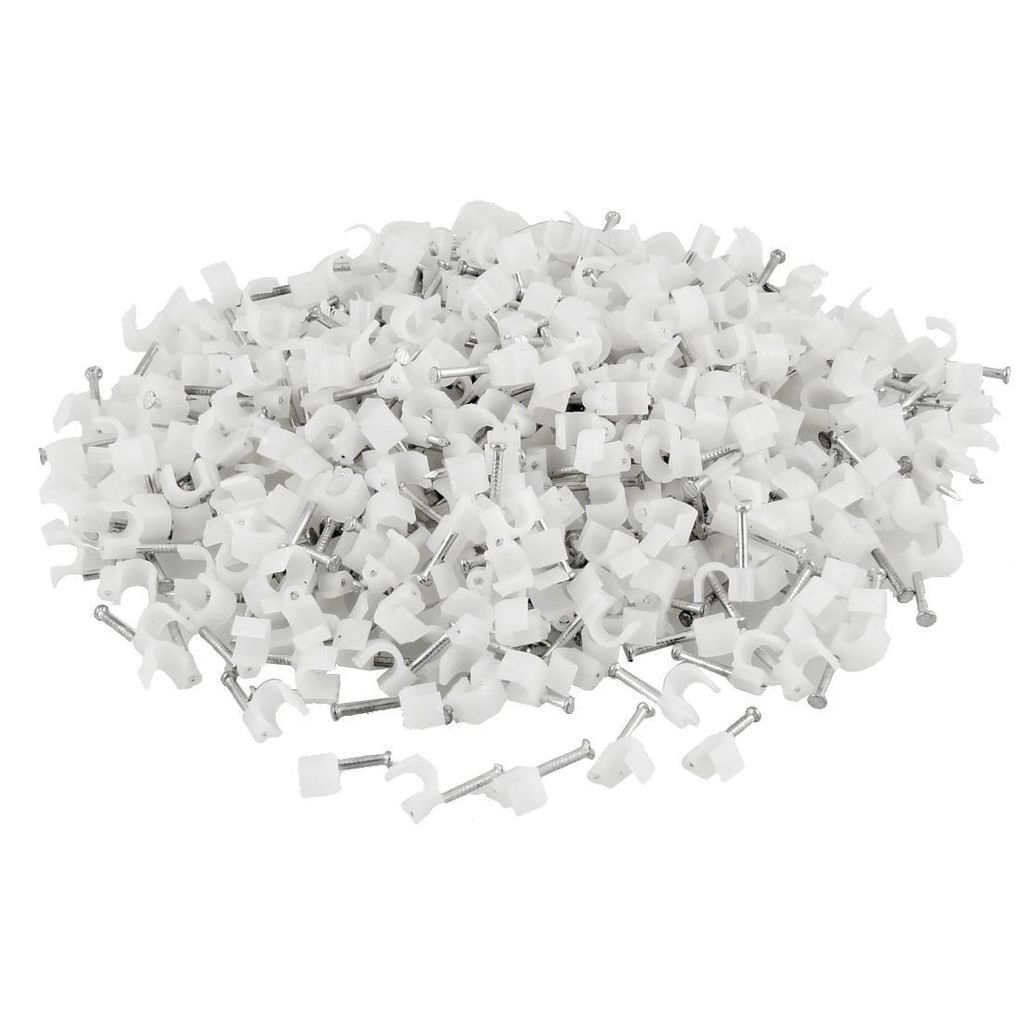 Hi-Tech 16mm Diameter Wire Fastener Circle Cable Clips with Metal Nail (100 Pcs) view 2