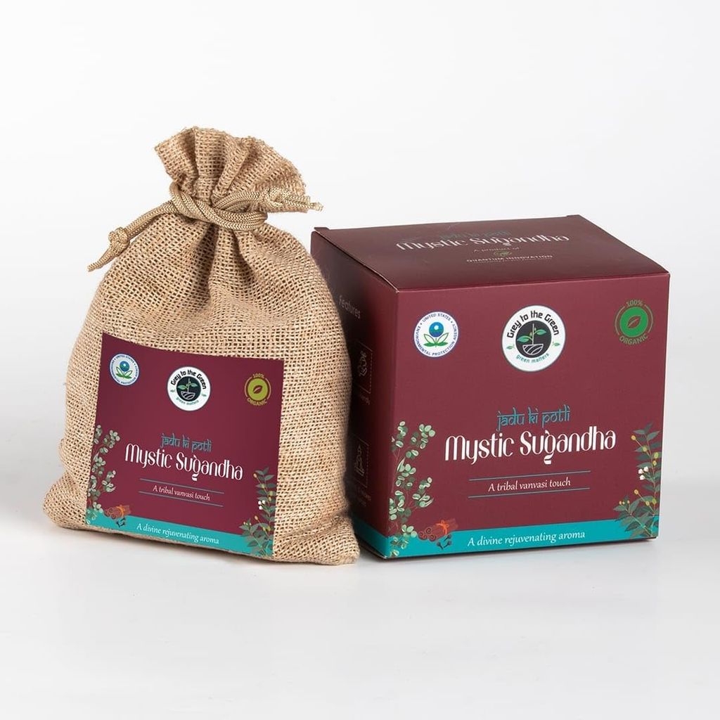 Mystic Sugandha - Rich Mystic Spicy Botancial aroma Organic, Car Freshner Aroma | Western Ghats | 60 Days Freshness | For Home, Kitchen, Office, Washroom, Luxury, US-EPA registered, 30 Grams