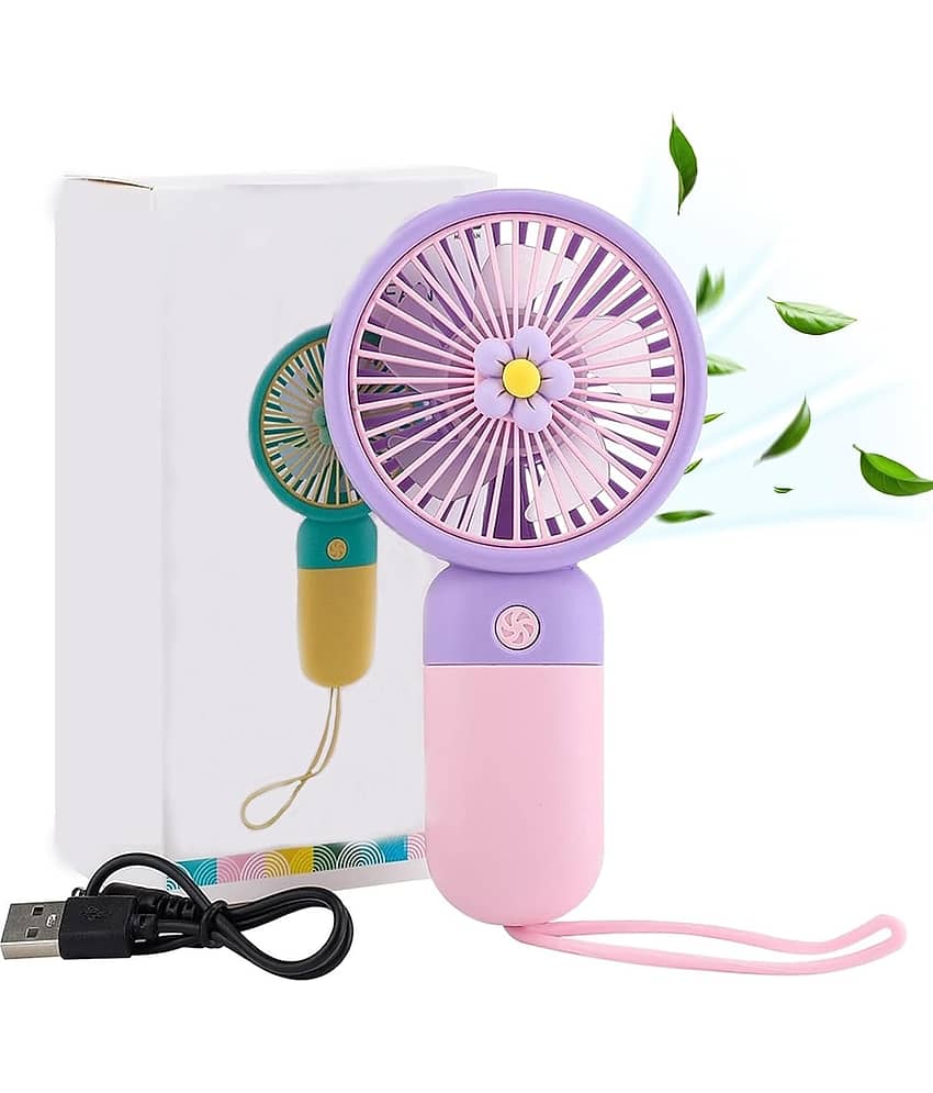 CHARKEE USB Fan Assorted Pack of Pack of 1 Rechargeable Mini Portable Hand Fan