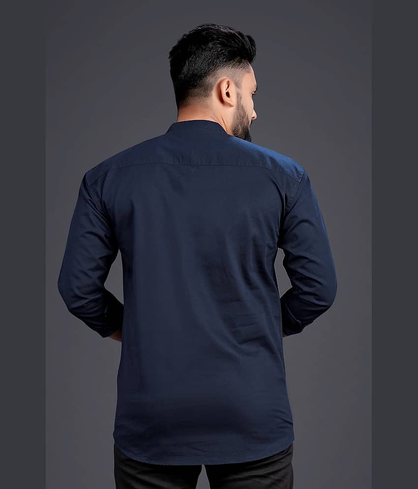Nofilter Navy Cotton Men's Regular Kurta ( Pack of 1 ) view 2