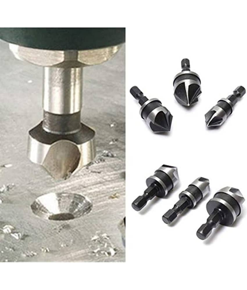 SHB Hex 12, 16, 19Mm Countersink Power Drill Bit Bore Set for Wood Metal (1/4-inch) - Set of 3 view 2