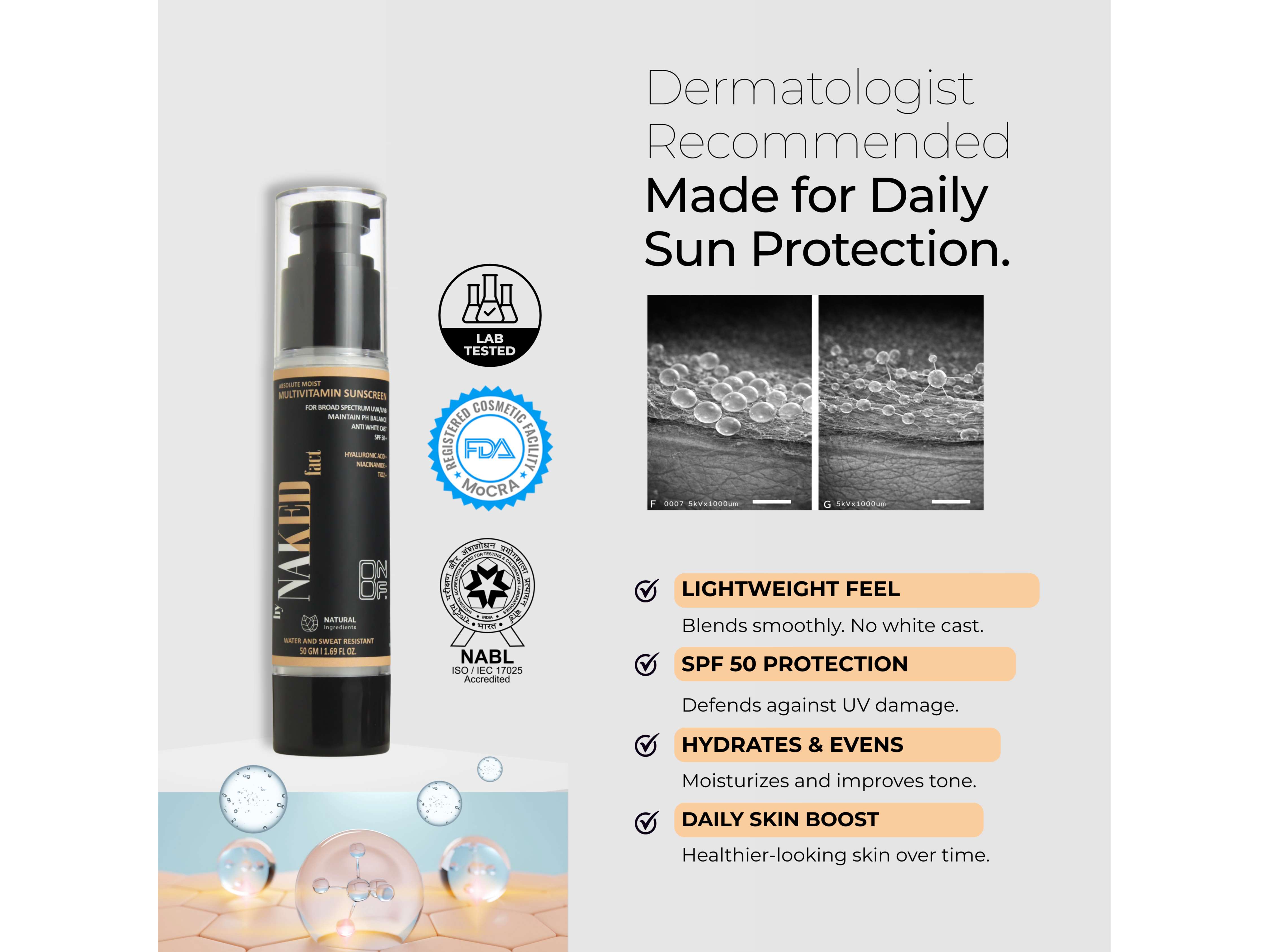 By NAKED fact Multivitamin SPF 50 Sunscreen- 50 GM (Free Restorative Detoxifying Facewash- 100ml) (BUY 1 GET 1 FREE) view 2