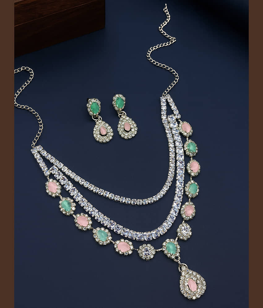 SHANKHRAJ MA LL Green Metal Necklace Set ( Pack of 1 ) view 2