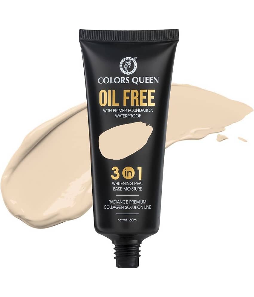 Colors Queen 3 in 1 Oil Free and Waterproof Foundation (02) With Eye Primer (Combo2) view 2