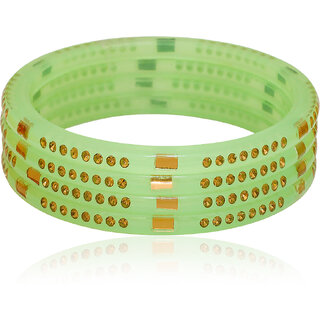 LUV FASHION Yellow plastic Designer Bangles view 2