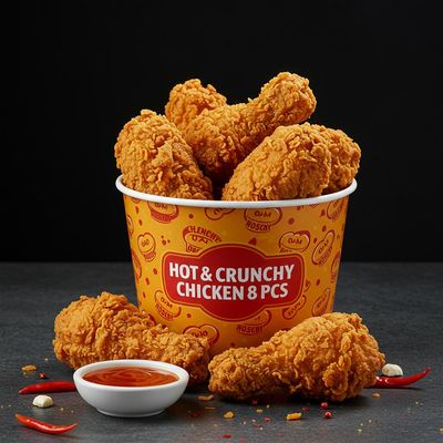 Hot And Crunchy Chicken 8 Pcs
