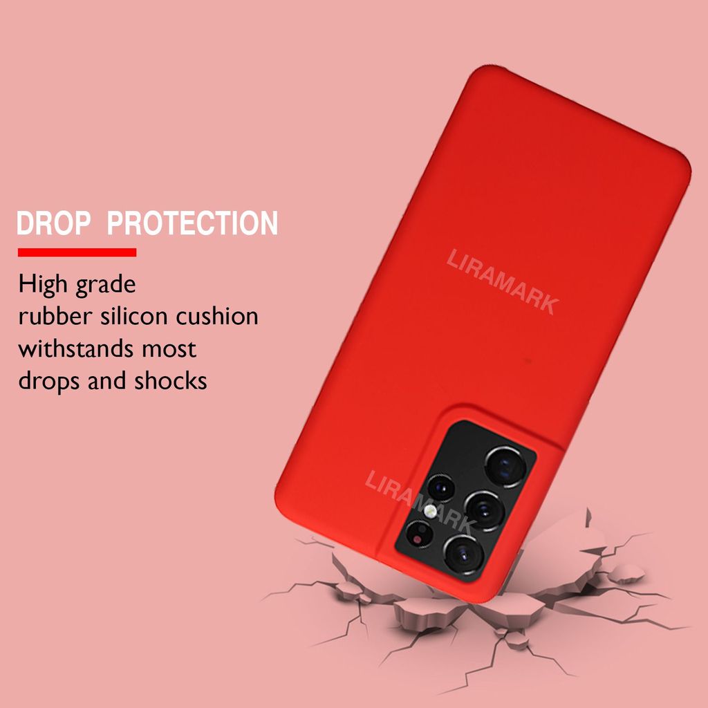 LIRAMARK Liquid Silicone Soft Back Cover Case for Samsung Galaxy S21 Ultra view 2