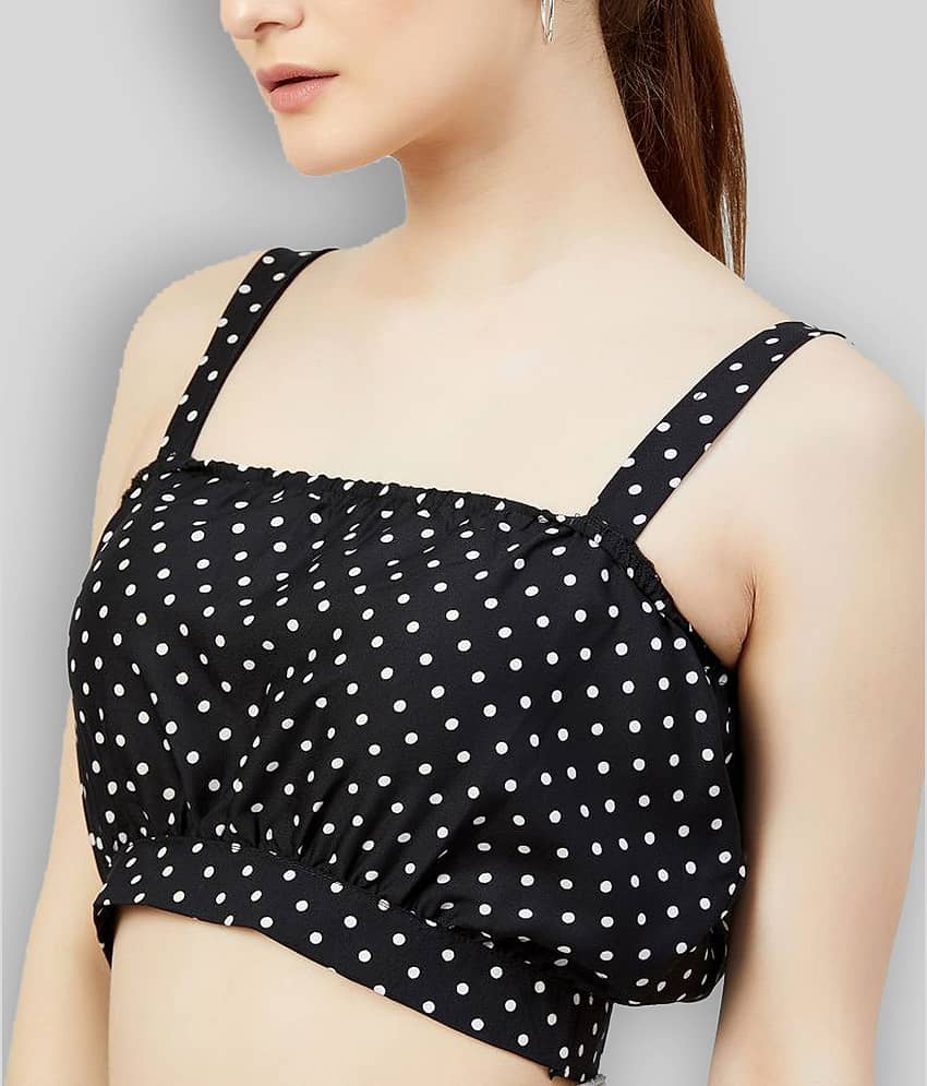 Chimpaaanzee Women's Crepe Crop Top ( Black ) view 2