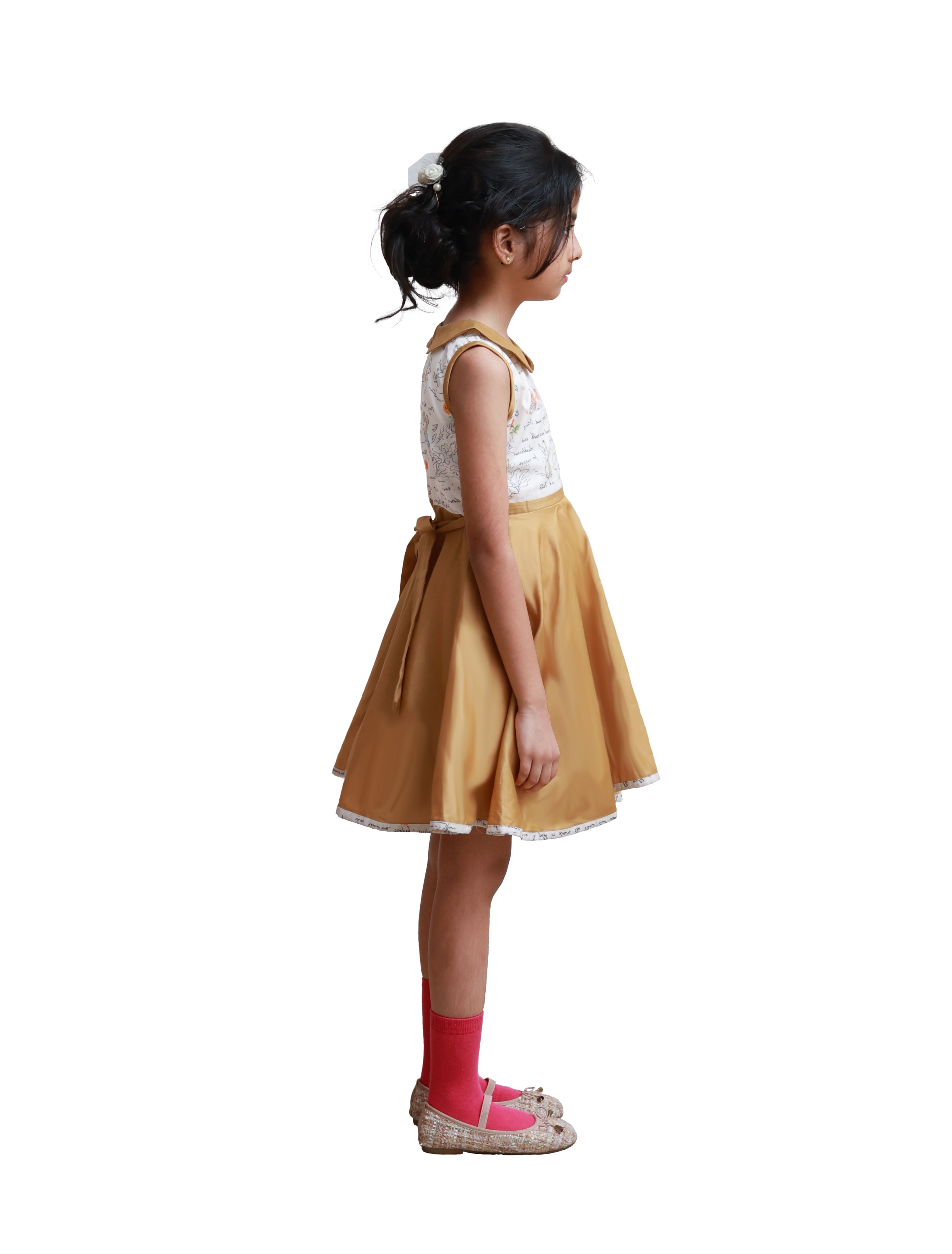 DE CHEVALERiE en Rouge - Eastern Mulberry Frock - Golden Brown 6- 7 Years view 2