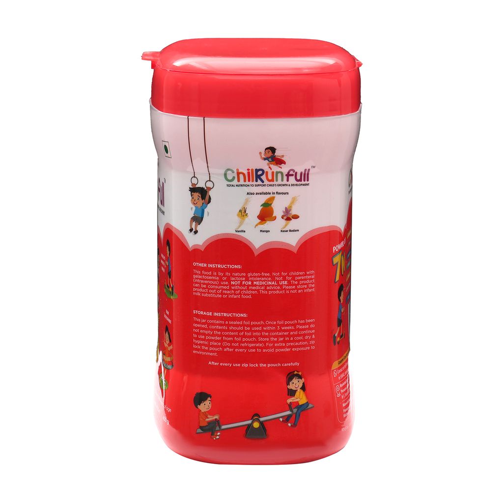 ChilRun Full 2+ Health and Nutrition Drink, Chocolate, 400g, Jar. Total Nutrition For Children’s Growth, Supports Weight & Height Gain, Immune Function & Brain Development. view 2