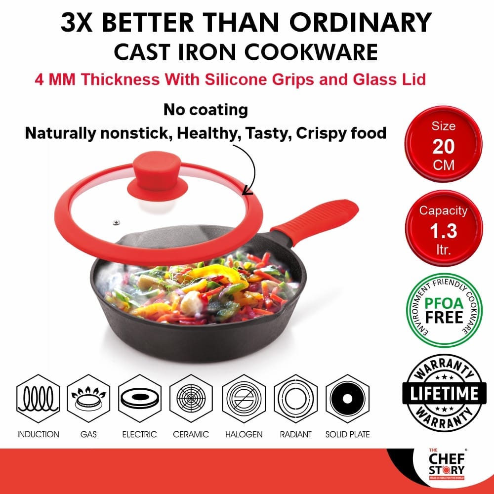 The Chef Story Throwback Series Mini Fry Pan With Glass Lid 20cm view 2