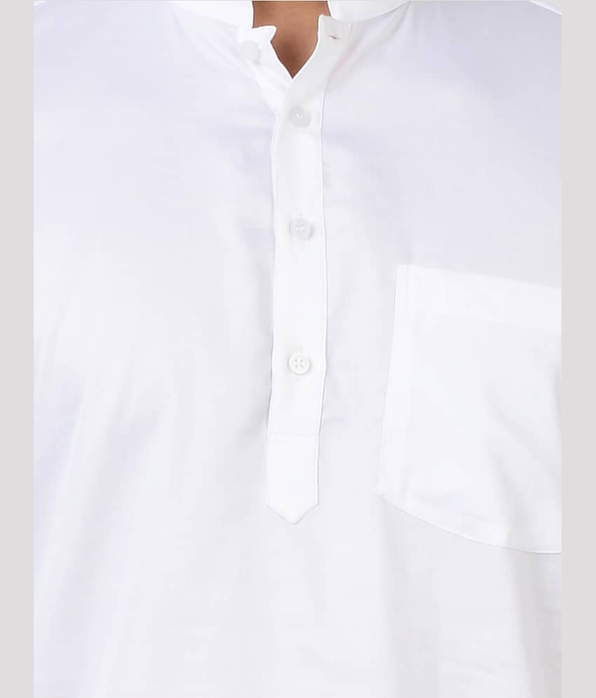 Maharaja - White Cotton Men's Regular Kurta ( Pack of 1 ) view 2