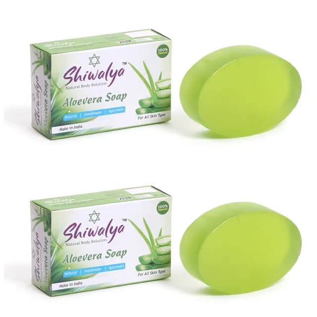 SHIWALYA Natural Aloevera Handmade Soap | Handmade Bathing Soap | Herbal Soap Soft & Radiant Skin | Suitable for All Skin Types (Pack of 4) view 2
