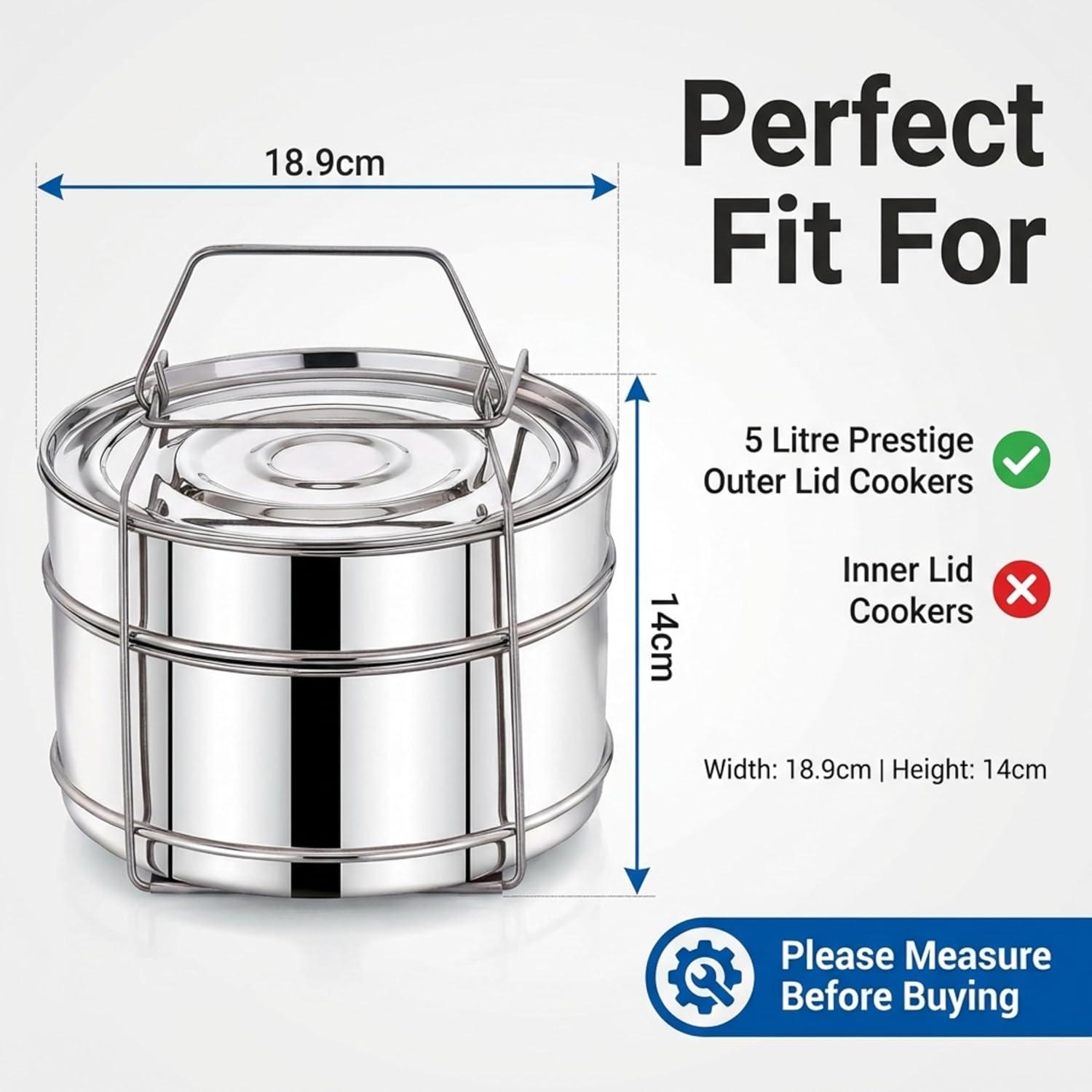 Expresso Stainless Steel Cooker Separator Set for Prestige Outer Lid Pressure Cooker view 2