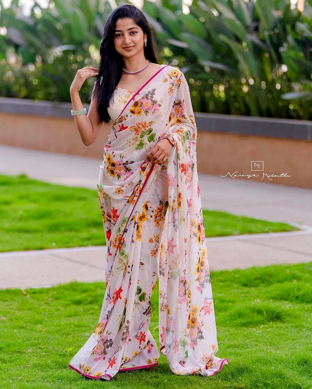 Bollywood Floral Saree by SHIV TEXTILES