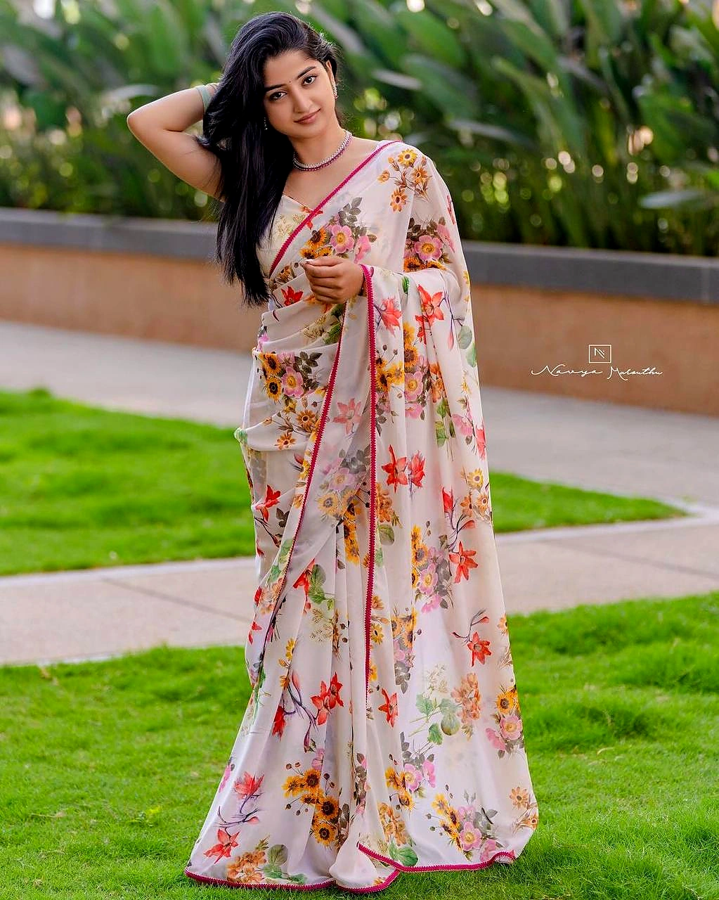 Bollywood Floral Saree by SHIV TEXTILES view 2