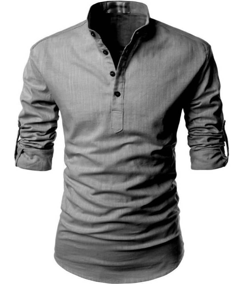 Life Roads Dark grey Cotton Kurta Single