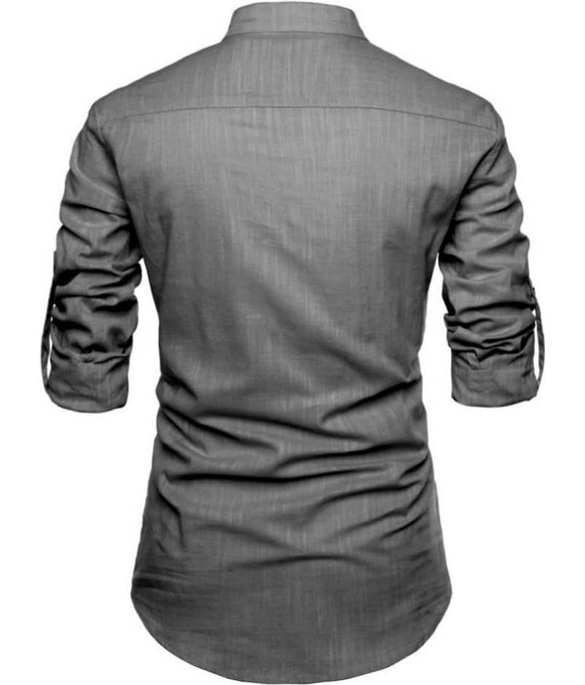 Life Roads Dark grey Cotton Kurta Single view 2