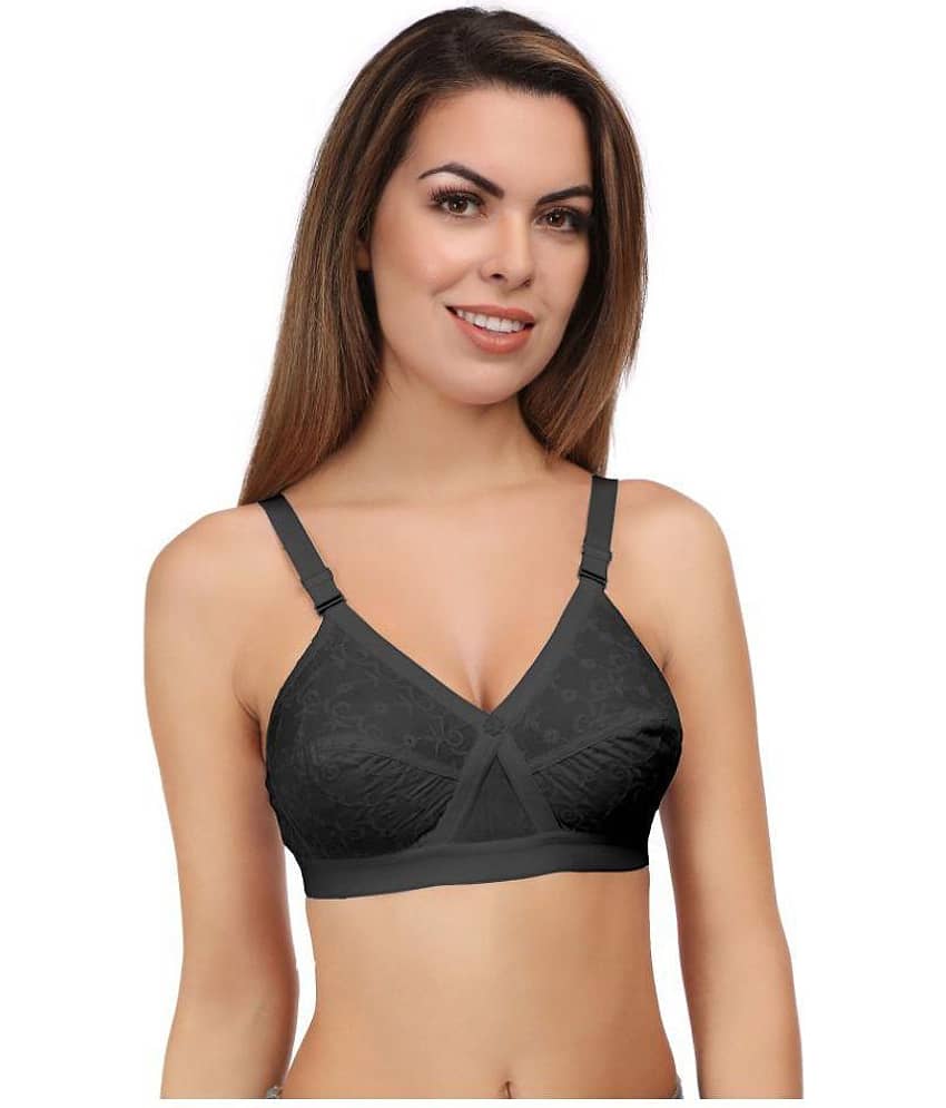 Eve's Beauty Pack of 2 Cotton Non Padded Women's Minimizer Bra ( Black ) view 2