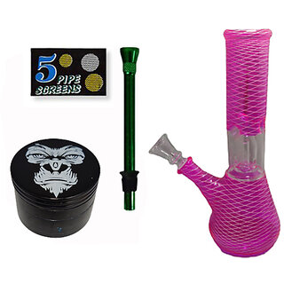 Farman Handicrafts 8 Inch Smokepunk Waterpipe Smoking Hukkah Pipe Bong Toughened Glass Pack of 1 view 2
