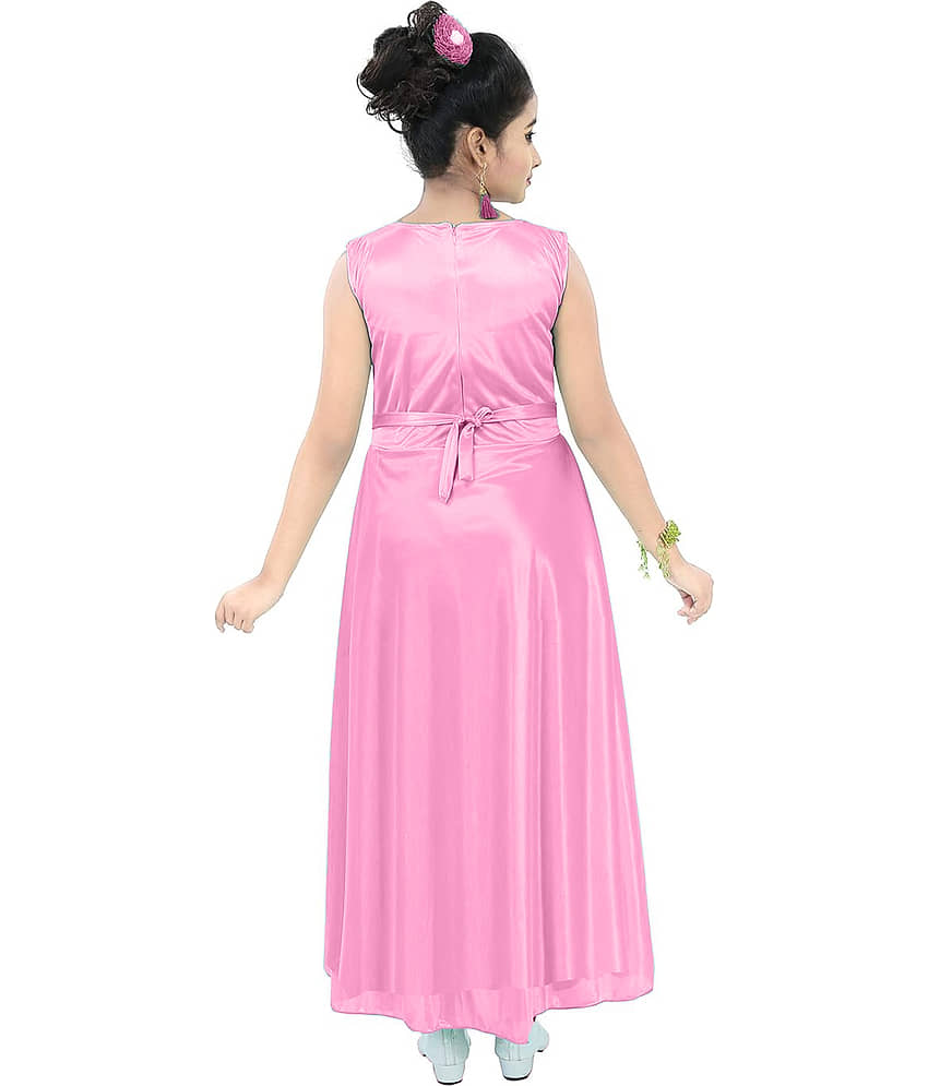 9stiches Satin Dress For Girls ( Pack of 1 , Pink ) view 2