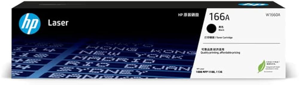 hp 166A Toner Cartridge for W1660A for LJ Printers 1008a, 1008w, 1188a, 1188w, 1188fnw, 1136 (1 pcs)
