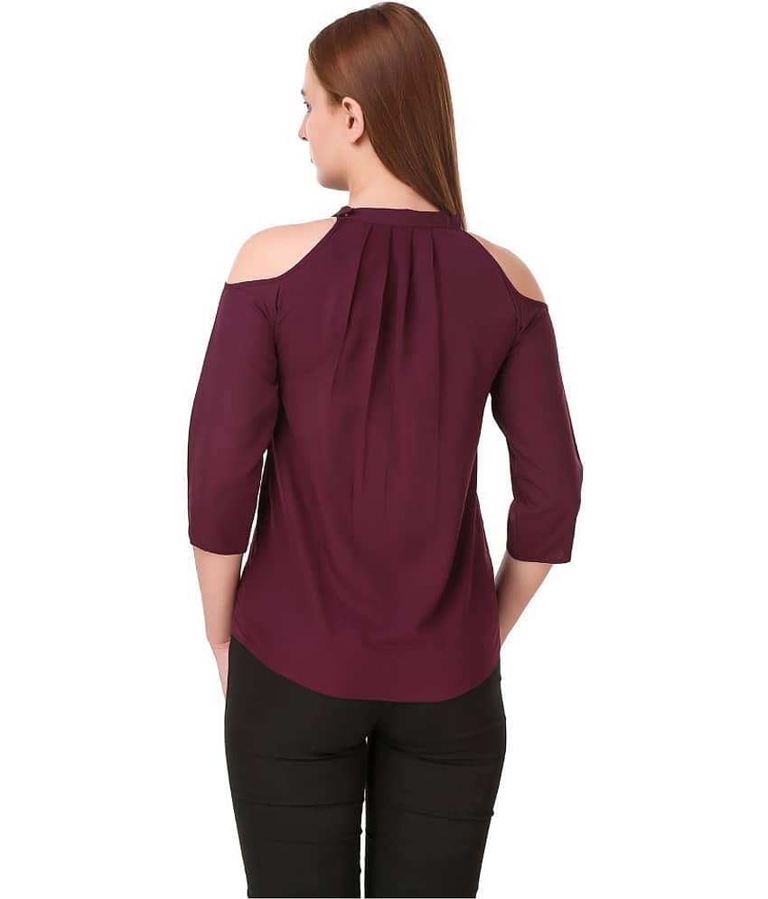 Zadmus Women's Polyester Regular Top ( Wine ) view 2