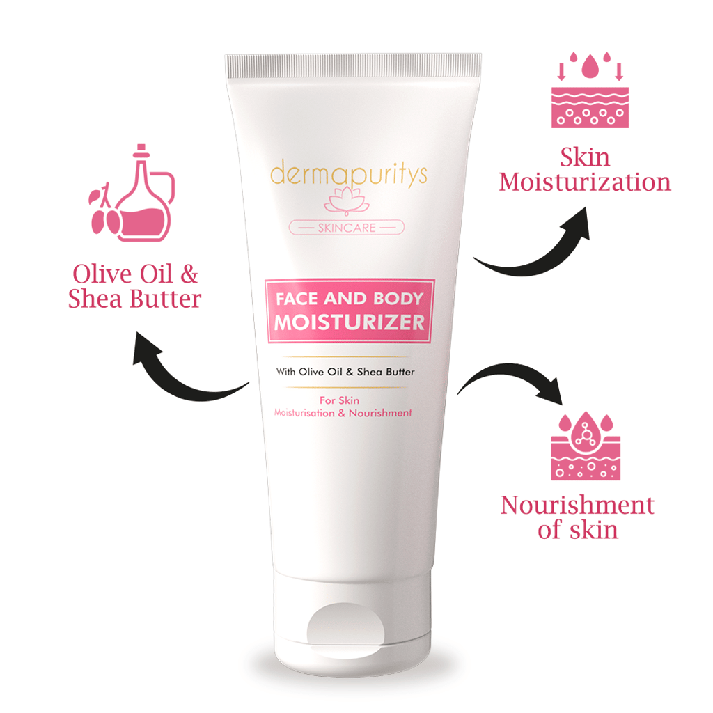Derma Puritys Face & Body Moisturizer, With Olive Oil Extract, Skin Moisturizer, For all Skin Type - 100ml view 2