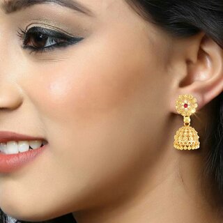 Vivastri Top Trending Alloy Gold Plated Jhumki Earrings for Women & Girls [VIVA2331ERG] view 2