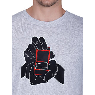 Life Dream Mens Grey Color Block Cotton Blend Round Neck T-Shirt view 2