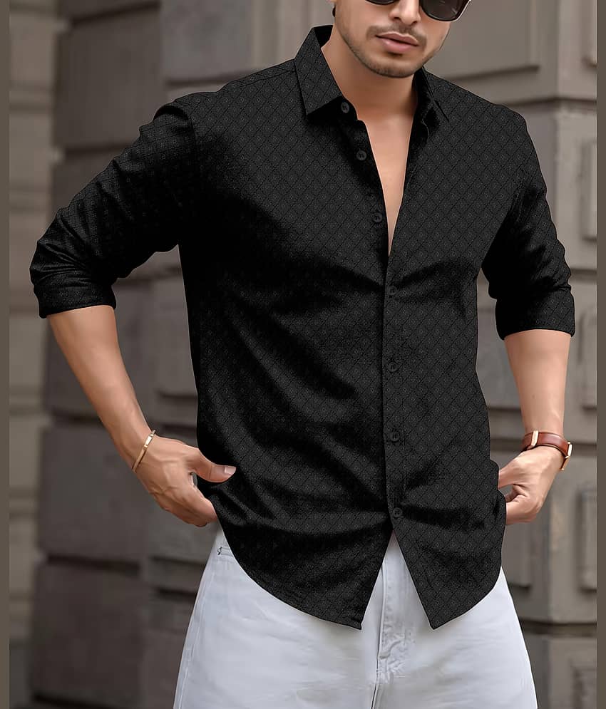 Nofilter Cotton Blend Regular Fit Printed Full Sleeves Men's Casual Shirt - Dark Green ( Pack of 1 )