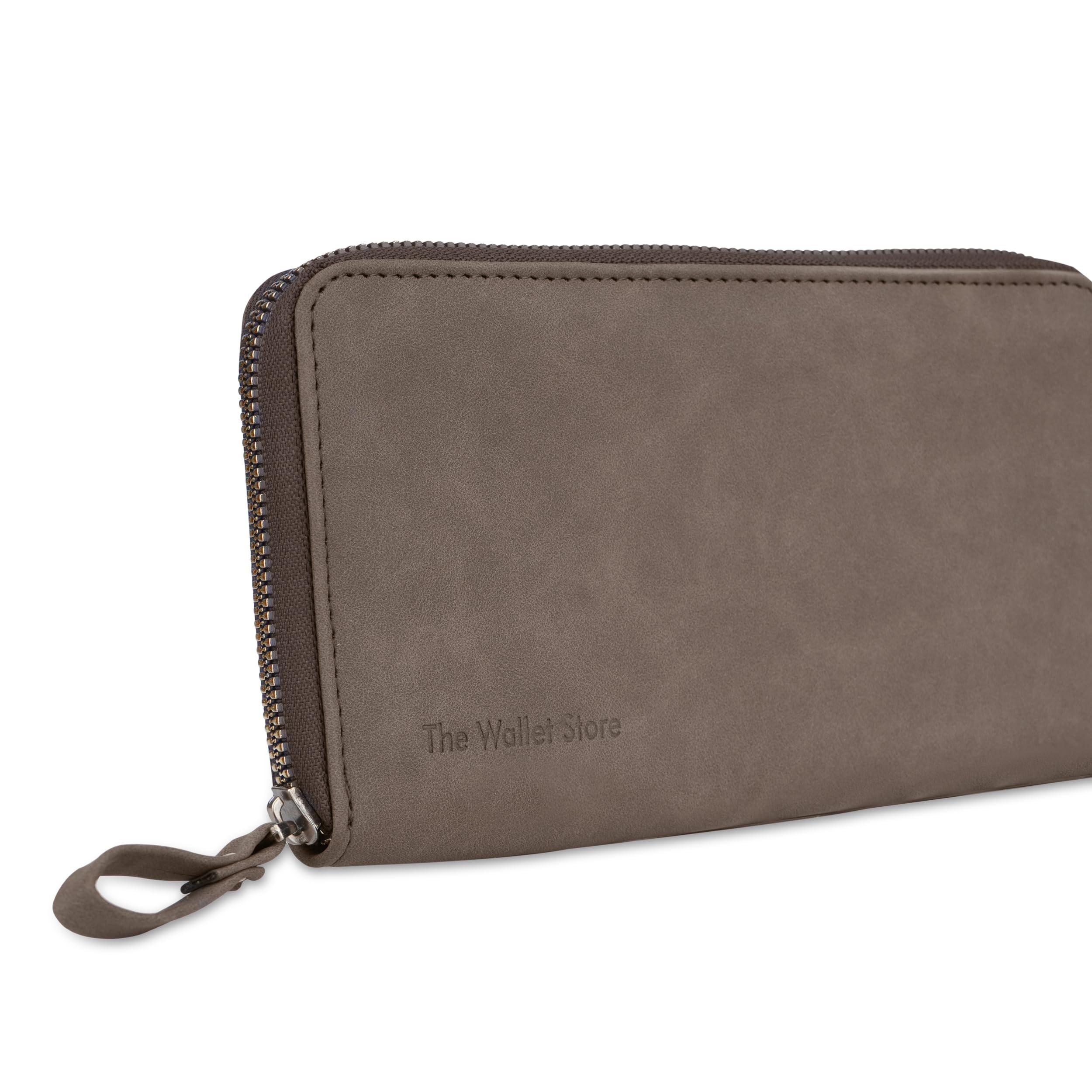The Wallet Store Suede Leather Zipper Clutch For Her - Blue view 2