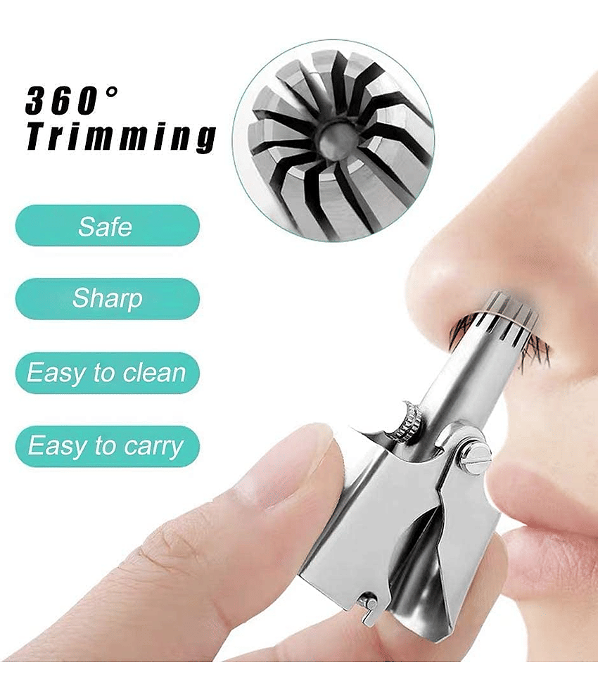 MAHADEV ENTERPRISE Manual Nose Trimmer Silver Cordless Nose Trimmer With 0 minutes Runtime view 2