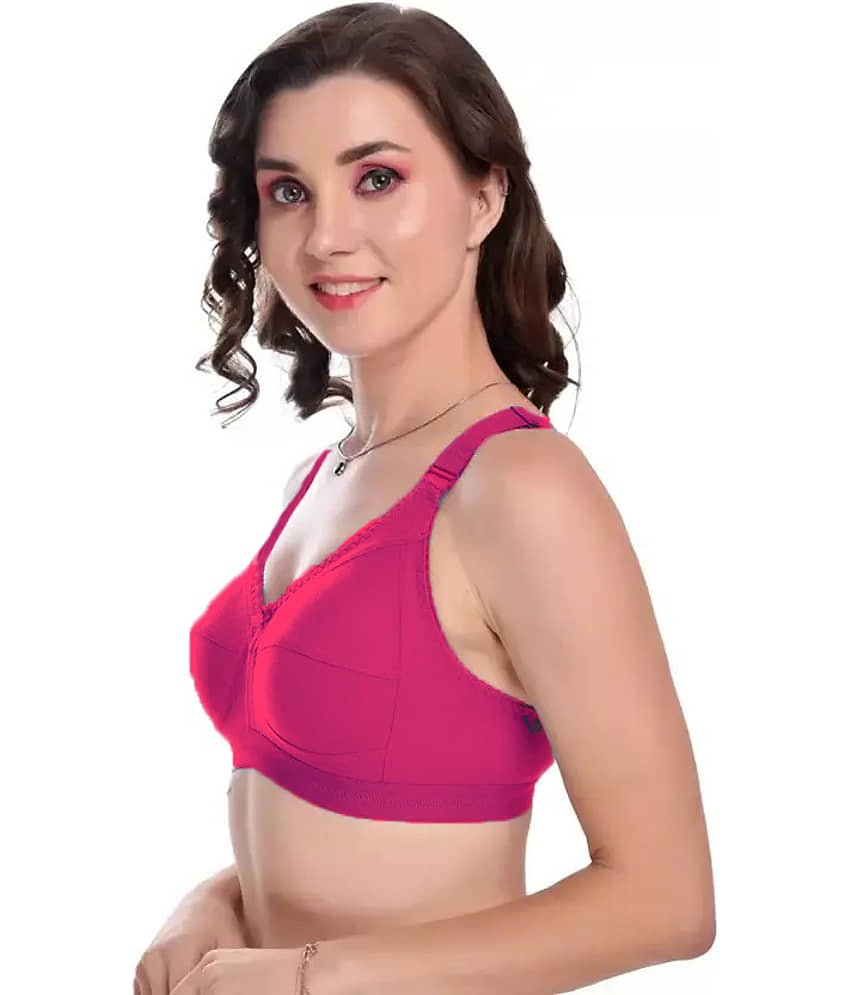 EASTERN CLUB Pack of 3 Cotton Non Padded Everyday Bra For Women ( Black,Pink,Tan ) view 2