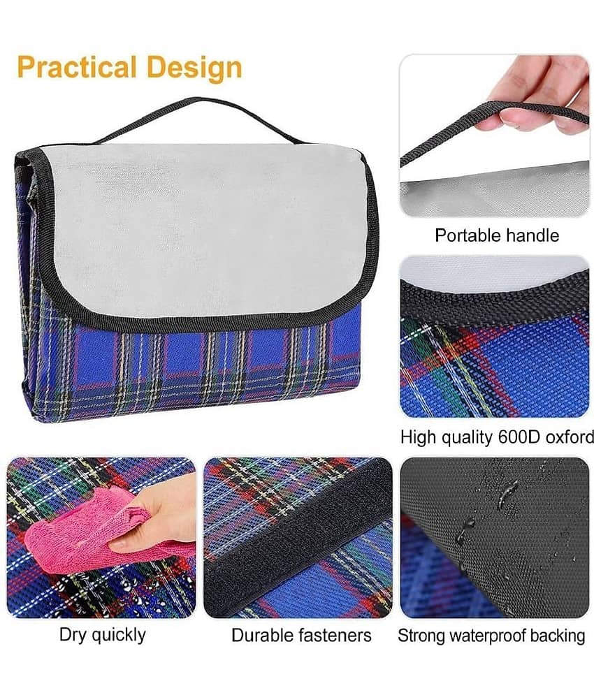 Foldable & Washable Large Picnic Mat for Indoor & Outdoor Use | Waterproof & Sandproof Beach Mat for Camping, Hiking, Travelling Etc. view 2
