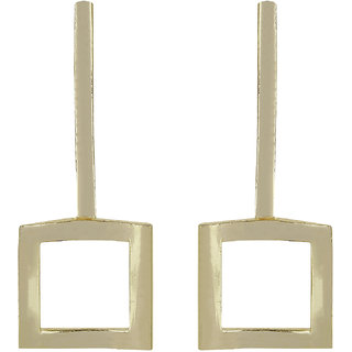 Designer Dandi Square for Women's Earrings Color Golden Alloy Brass Copper Material Earrings for Women's Fashion view 2