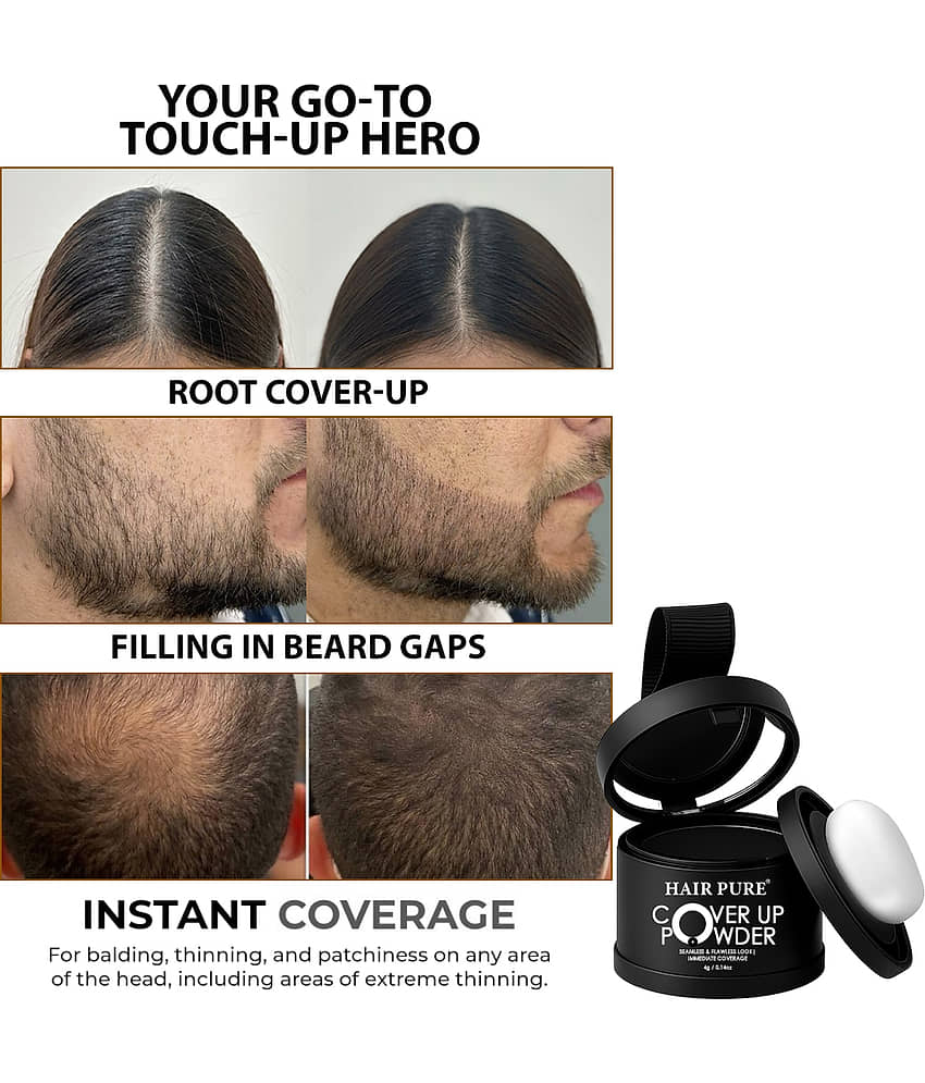 Hair Pure Cover-Up Hair Powder Organic Temporary Hair Color 4 g Black view 2