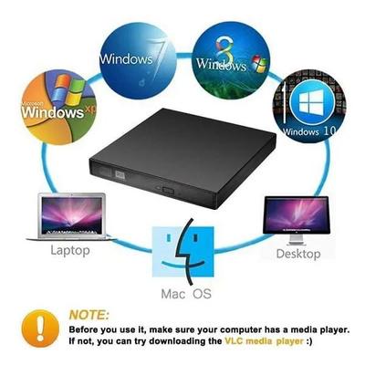 DVD Writer USB 3.0 & Type-C Portable Slim ,Burner Writer Compatible with Laptop Desktop PC Windows MacBook Linux Mac OS view 2