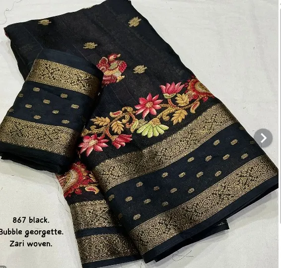New bubble georgette bentex printed saree 867 bubble georgette. view 2
