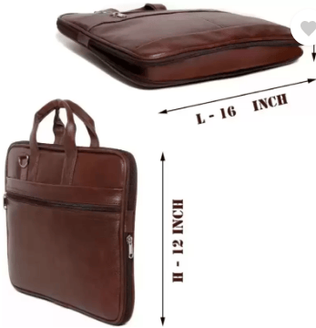 **Brown Leather Laptop Bag**