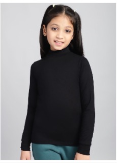 Baawri Girls Solid High Neck Top