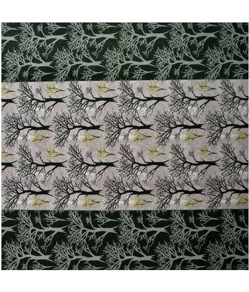 Phyto Home Floral Semi-Transparent Eyelet Long Door Curtain 9 ft Pack of 2 -Green view 2
