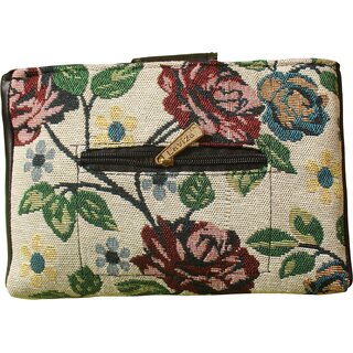 Vintage Floral Tapestry Crossbody Sling Bag with Leather Strap view 2