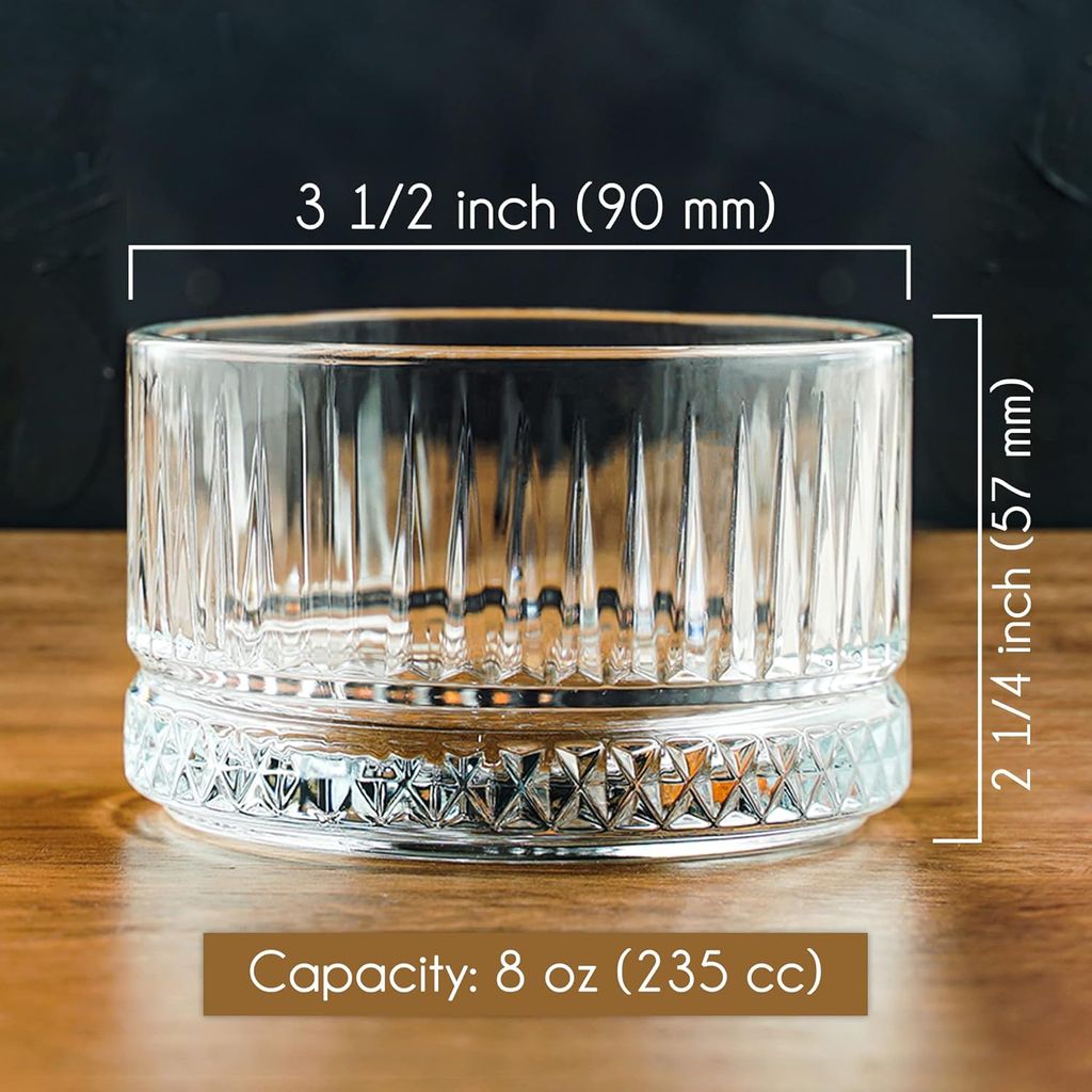 Glass Serving Bowls with Cut Design, Perfect for Snacks,Desserts,Salads, Dry Fruits, Ideal for Home Use, Restaurants,Parties, Durable Quality Glass Adds Charm to Any Dining Setup (4.2 Inch, Set of 6) view 2