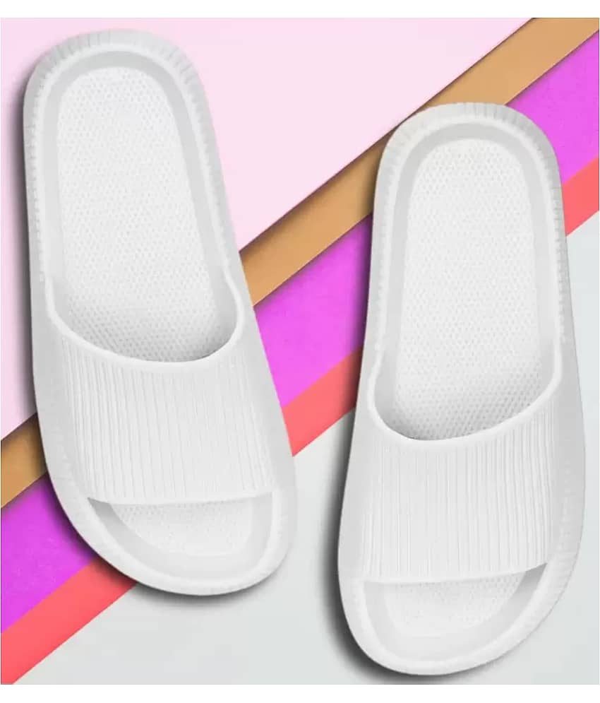 Monoction White Men's Slide Flip Flop view 2