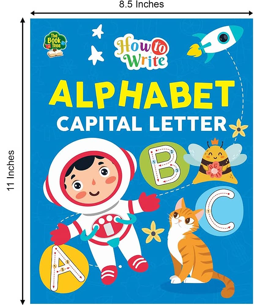 Writing Practice Books (Set of 5 Books) Fun in Writing English Capital, Small, Cursive letters, Number Writing and Animal Colouring books [Staple Bound] view 2