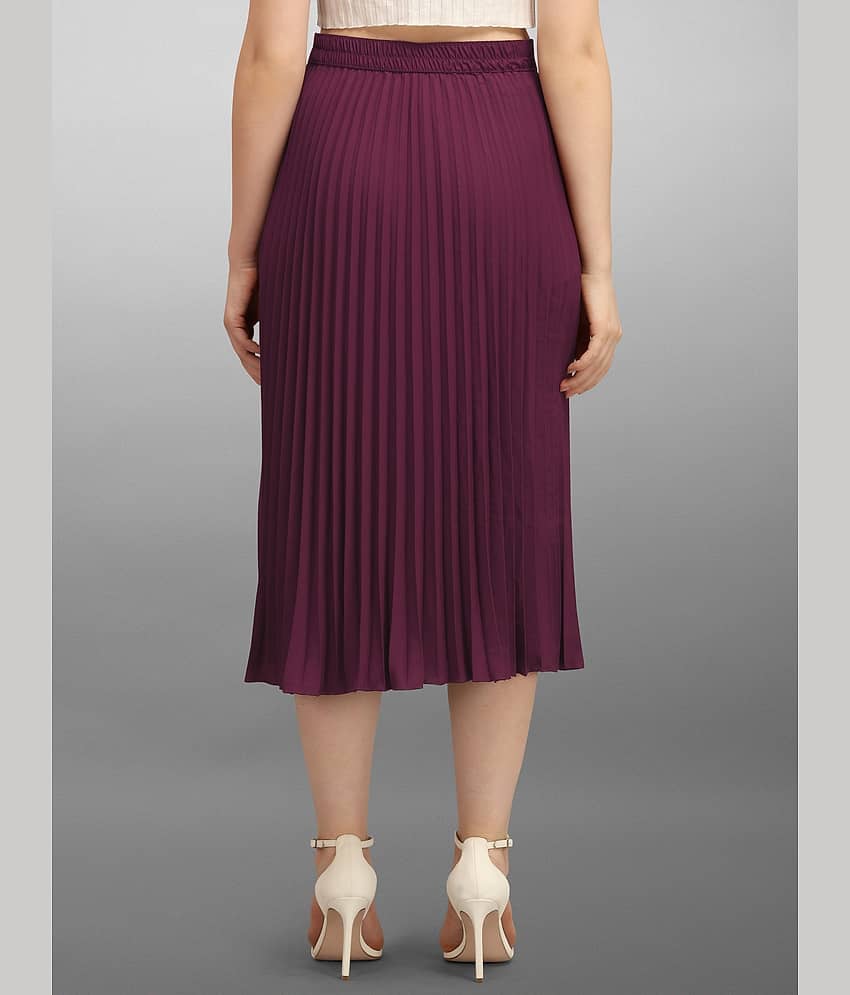 KZULLY - Purple Crepe Women's Flared Skirt ( Pack of 1 ) view 2