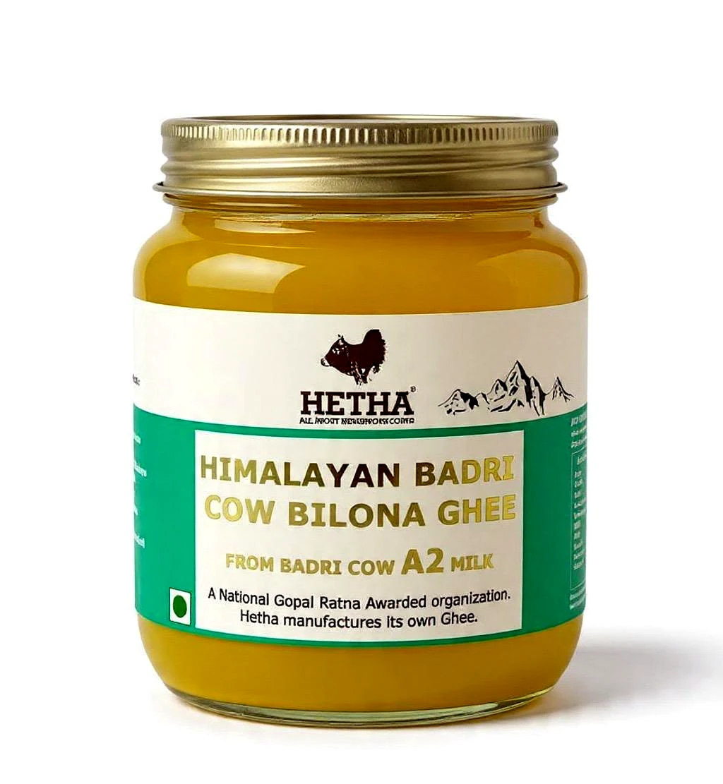 Himalayan Badri Cow A2 cultured Bilona Ghee / A2 Ghee (Size - 200 ml) by HETHA view 2