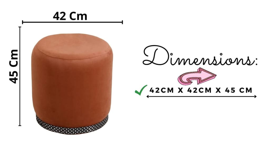 Rugsxerry Pouffes Sitting Stool for Living Room, Mudda Puffy Wooden Ottoman Stools, Pouffe Footstool, Pouf for Office Home Decoration & Dressing Table, 16x16x18 Inch, Mouse view 2