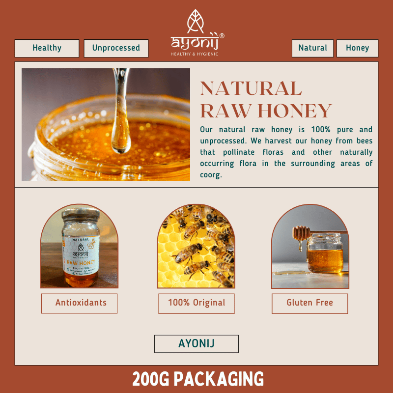 Ayonij 100% Natural Raw Honey - 200g | Pack of 2 bottles view 2